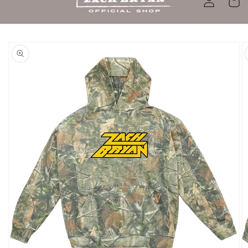 Zach Bryan 2025 Logo Camo Pullover Fleece Hoodie - L - SOLD OUT
